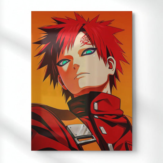 Gaara: Sand's Embrace Metal Poster | Aesthetic Pop Art Wall Decor & Painting