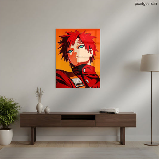 Gaara: Sand's Embrace Metal Poster | Aesthetic Pop Art Wall Decor & Painting