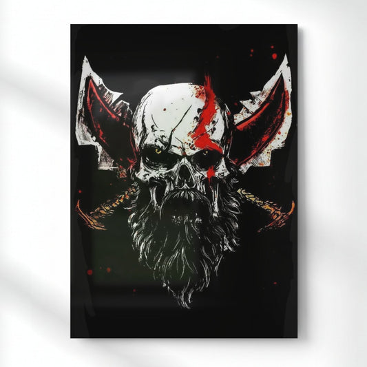 Ghost of Sparta Skull Art Metal Poster | Aesthetic Pop Art Wall Decor & Painting