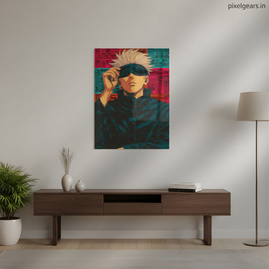 Gojo Blindfold Aesthetic Metal Poster | Aesthetic Pop Art Wall Decor & Painting