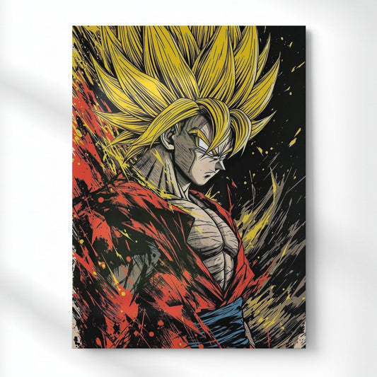 Goku Legendary Saiyan Metal Poster | Aesthetic Pop Art Wall Decor & Painting