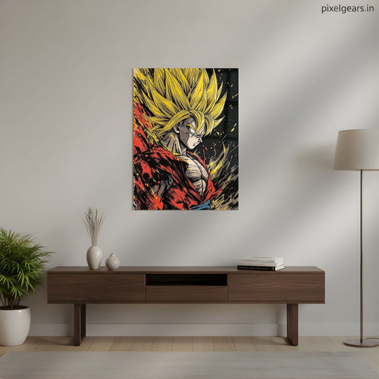 Goku Legendary Saiyan Metal Poster | Aesthetic Pop Art Wall Decor & Painting