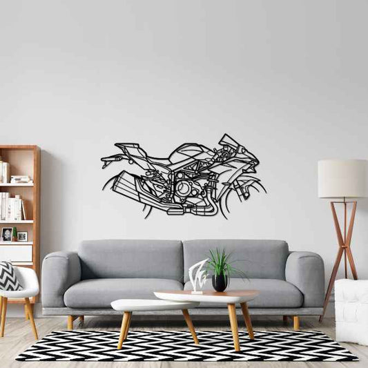 H2 Carbon Metal Wall Art Bike Silhouettes | Wall Decor | Gift For Men - Pixelgears