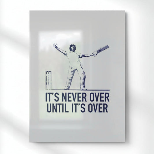 IT’S NEVER OVER UNTIL IT’S OVER Quote Metal Poster | Aesthetic Pop Art Wall Decor & Painting