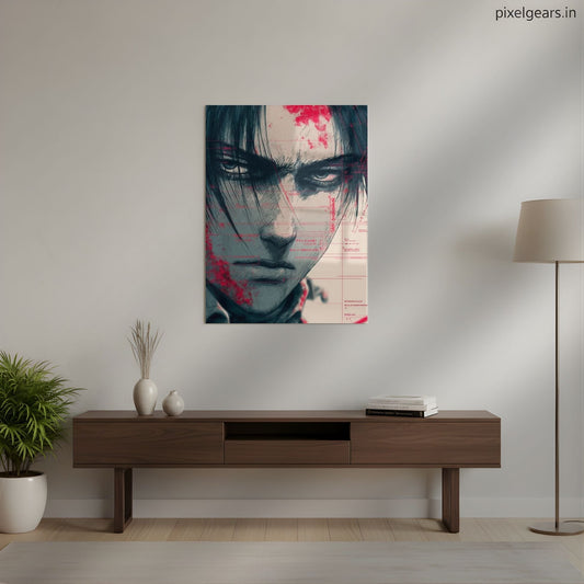 Intense Levi Ackerman Metal Poster | Aesthetic Pop Art Wall Decor & Painting