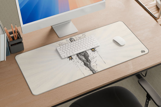 Iron Man Grey & Gold Line Art - XXL and XXXXL Mouse Pad - PixelGears