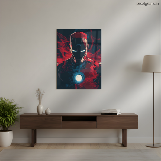 Iron Man Smoke Effect Metal Poster | Aesthetic Pop Art Wall Decor & Painting