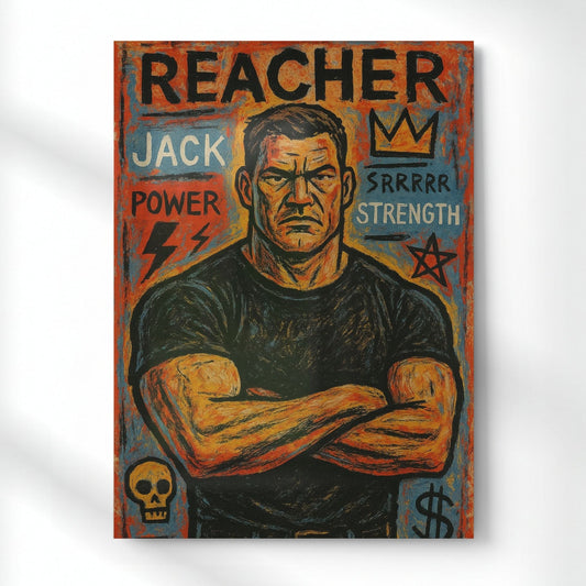 Jack Reacher Graphic Metal Poster | Aesthetic Pop Art Wall Decor & Painting