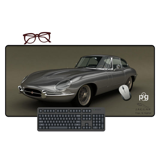 Jaguar E-Type Iconic Car Silver - XXL and XXXXL Mouse Pad - PixelGears