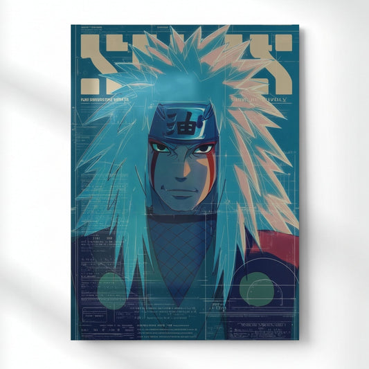Jiraiya The Sannin Legend Metal Poster | Aesthetic Pop Art Wall Decor & Painting