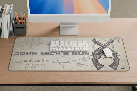 John Wick's Gun LineArt Edition - XXL and XXXXL Mouse Pad - PixelGears