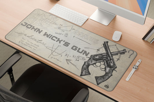 John Wick's Gun LineArt Edition - XXL and XXXXL Mouse Pad - PixelGears