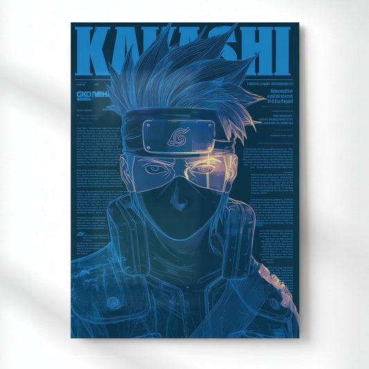 Kakashi Hatake – The Silent Copy Ninja Metal Poster | Aesthetic Pop Art Wall Decor & Painting