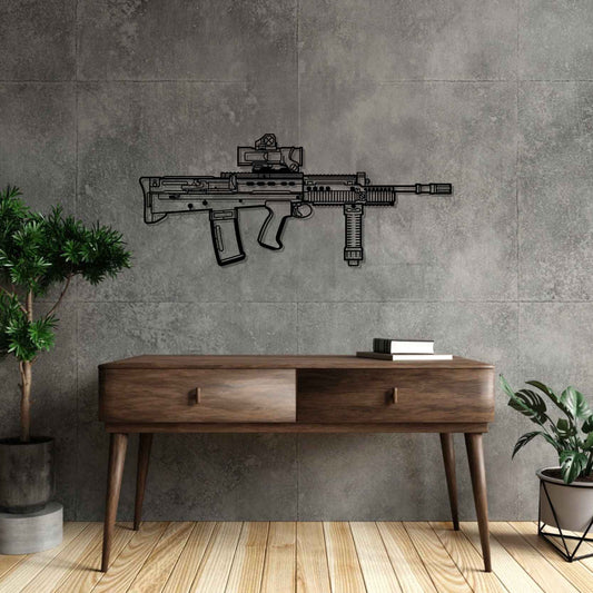 L85A2 Silhouette Metal Gun Silhouette Wall Art