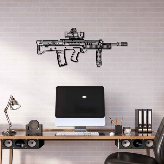 L85A2 Silhouette Metal Gun Silhouette Wall Art