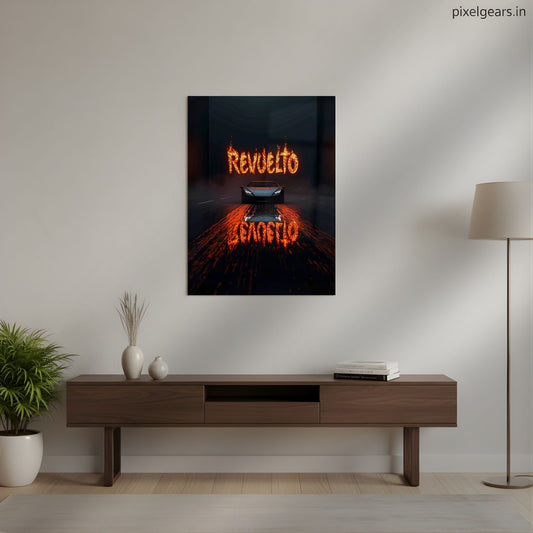 Lamborghini's Burning Heart Metal Poster | Aesthetic Pop Art Wall Decor & Painting