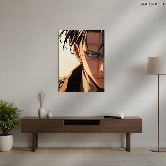 Levi Ackerman Iron Will Metal Poster | Aesthetic Pop Art Wall Decor & Painting