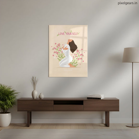 Love Yourself Metal Poster | Aesthetic Pop Art Wall Decor & Painting