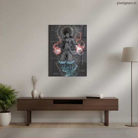 Luffy Gear Four Fire Metal Poster | Aesthetic Pop Art Wall Decor & Painting