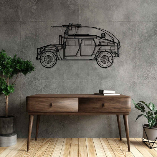 M1114 HMMWV Silhouette Metal Gun Silhouette Wall Art