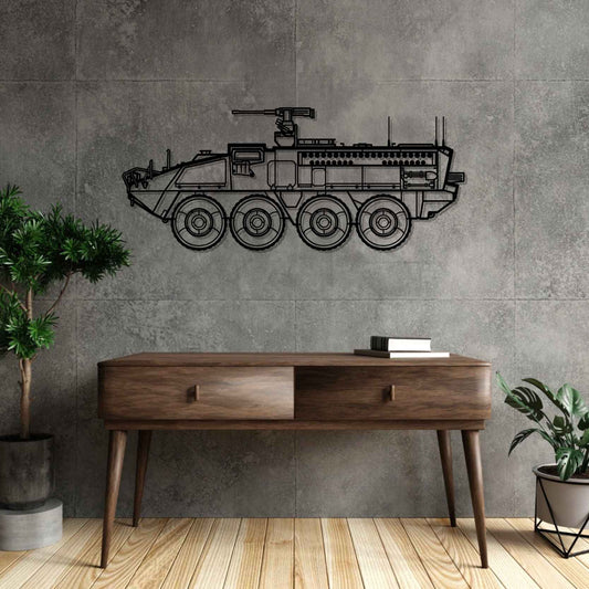 M1126 Stryker Silhouette  Metal Gun Silhouette Wall Art