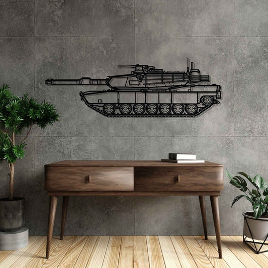 M1A2 SEPv3 Abrams Silhouette Metal Gun Silhouette Wall Art