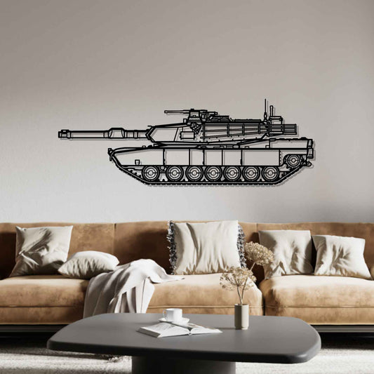 M1A2 SEPv3 Abrams Silhouette Metal Gun Silhouette Wall Art