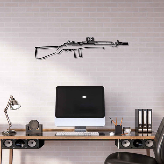 M1A Silhouette Metal Gun Silhouette Wall Art