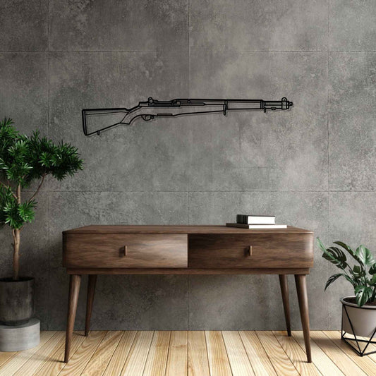 M1 Garand 1940 Silhouette Metal Gun Silhouette Wall Art