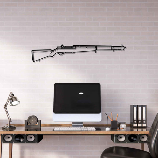 M1 Garand 1940 Silhouette Metal Gun Silhouette Wall Art
