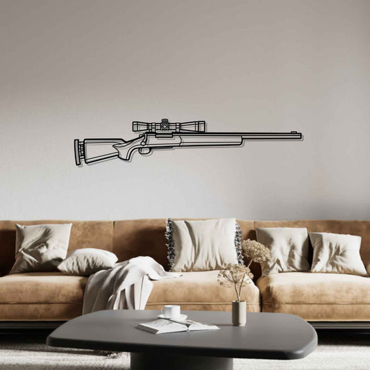 M24 SWS Silhouette  Metal Gun Silhouette Wall Art