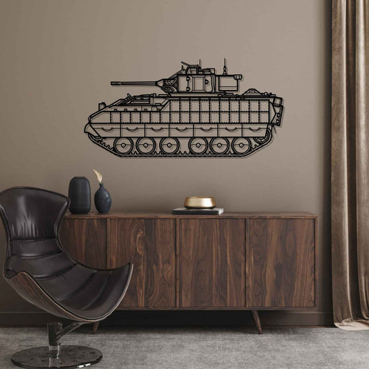 M3A3 Bradley Silhouette Metal Gun Silhouette Wall Art