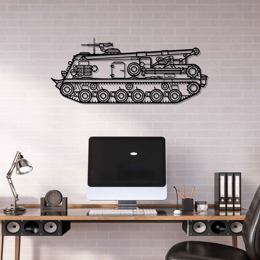 M88A2 Hercules Silhouette Metal Gun Silhouette Wall Art