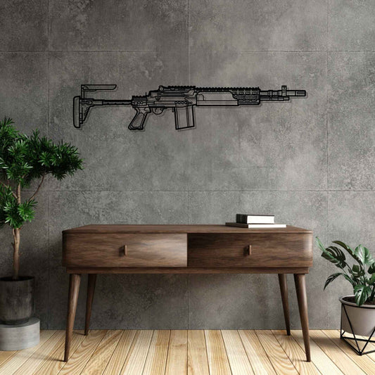 MK 14 EBR Silhouette  Metal Gun Silhouette Wall Art