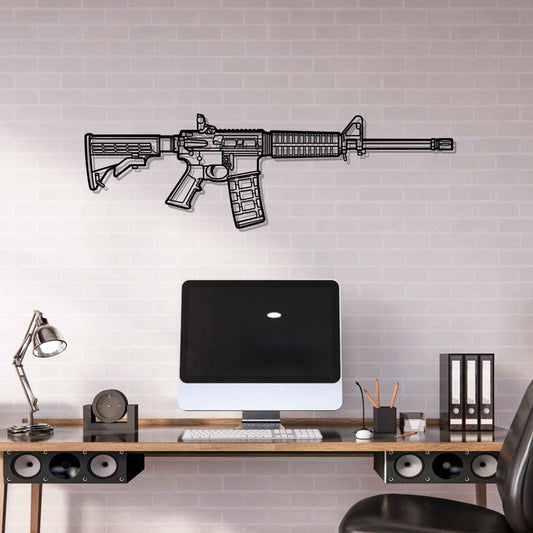MP 15 Sport 2 Silhouette Metal Gun Silhouette Wall Art