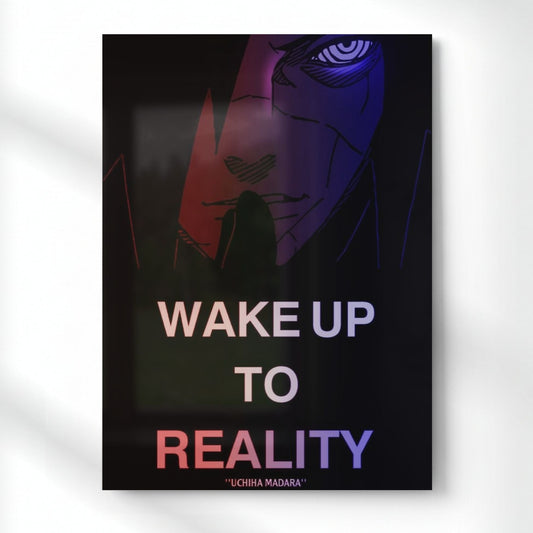 Madara Uchiha “Wake Up to Reality” Metal Poster | Aesthetic Pop Art Wall Decor & Painting