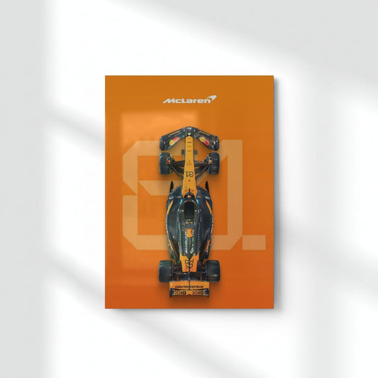 McLaren F1 Top View Metal Poster | Aesthetic Pop Art Wall Decor & Painting