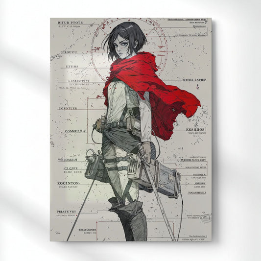 Mikasa: The Ackerman Shield Metal Poster | Aesthetic Pop Art Wall Decor & Painting