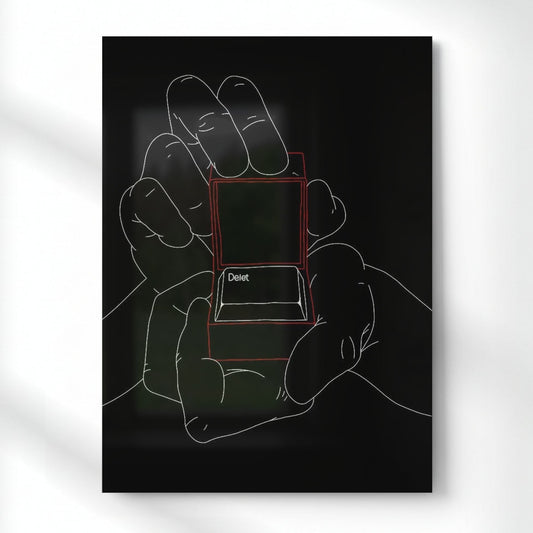 Minimalist Delete Proposal Metal Poster | Aesthetic Pop Art Wall Decor & Painting