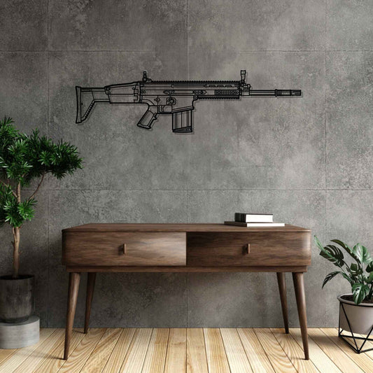 Mk17 Silhouette   Metal Gun Silhouette Wall Art