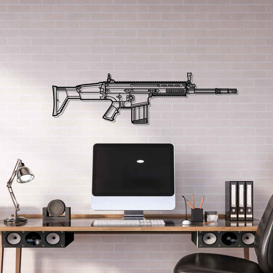 Mk17 Silhouette   Metal Gun Silhouette Wall Art