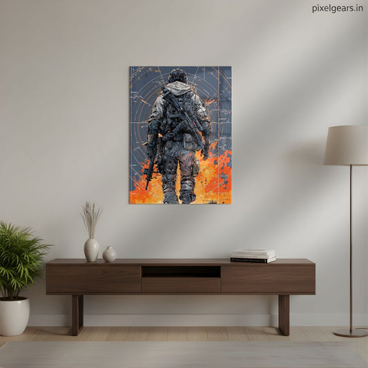 Modern Warfare Soldier Metal Poster | Aesthetic Pop Art Wall Decor & Painting