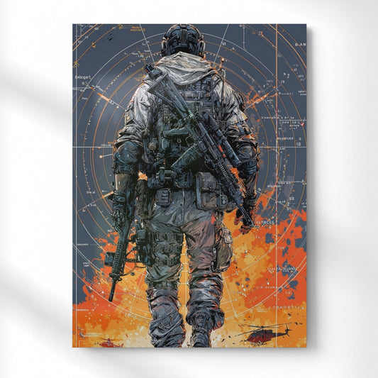 Modern Warfare Soldier Metal Poster | Aesthetic Pop Art Wall Decor & Painting