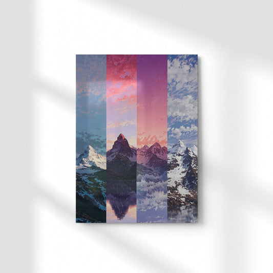 Mountain Skylines Altered States Metal Poster | Aesthetic Pop Art Wall Decor & Painting