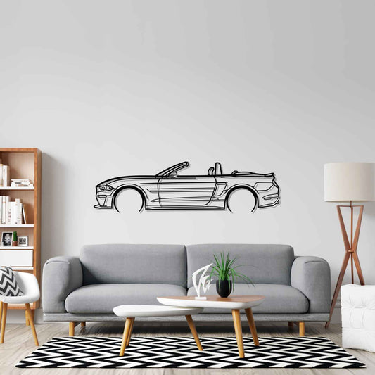 Mustang S550 Convertible 2019 Metal Wall Art Car Silhouette | Personalized Car Gift For Men - PixelGears
