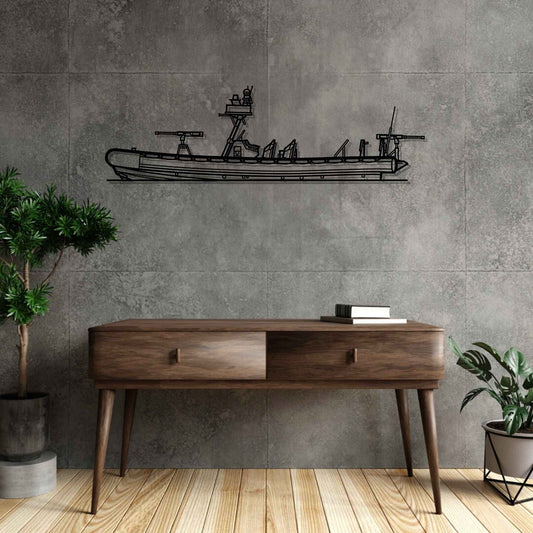 NSW RHIB Silhouette Metal Gun Silhouette Wall Art