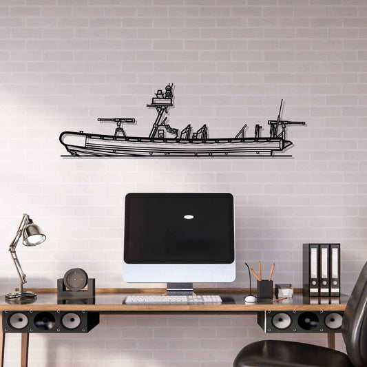NSW RHIB Silhouette Metal Gun Silhouette Wall Art