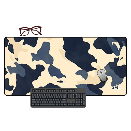 Navy Cow Print Pattern - XXL and XXXXL Mouse Pad - PixelGears