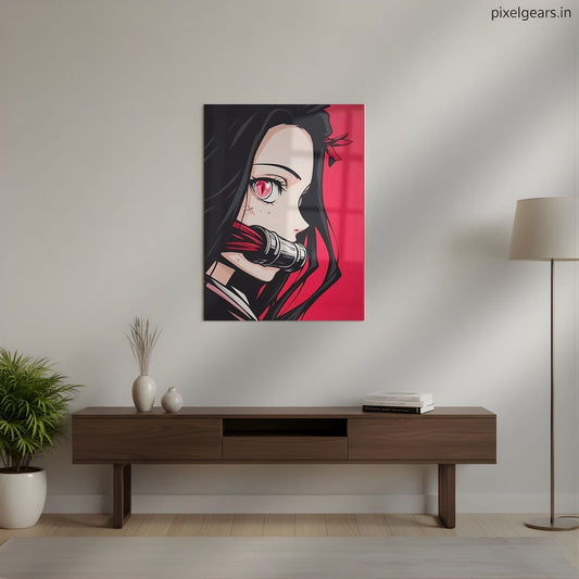 Nezuko : Exploding Blood Metal Poster | Aesthetic Pop Art Wall Decor & Painting