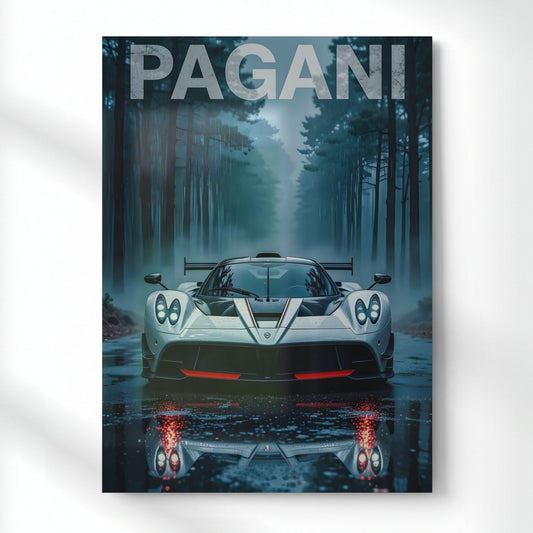 Pagani: Forest Phantom Metal Poster | Aesthetic Pop Art Wall Decor & Painting